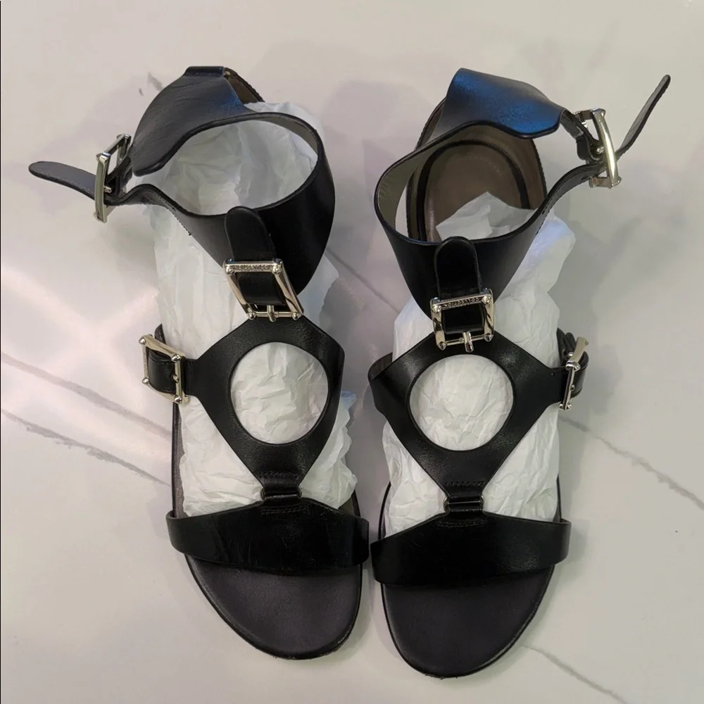 Versace Collection Black Leather Women's Sandals - Picture 13 of 13